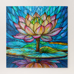 Beautiful Tropical stained glass art puzzle