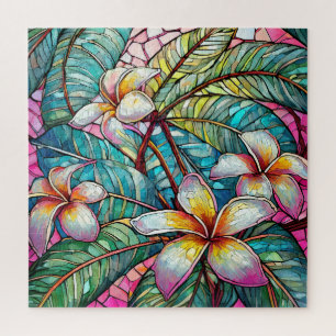 Beautiful Tropical stained glass art puzzle