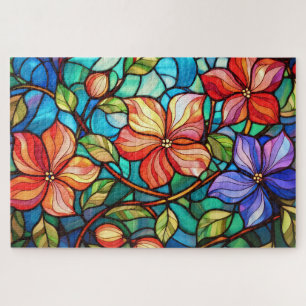 Beautiful Tropical stained glass art puzzle