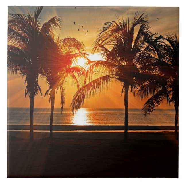 Beautiful tropical sunset tile (Front)