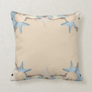 Beautiful Tropical Theme Beach Shells Cushion