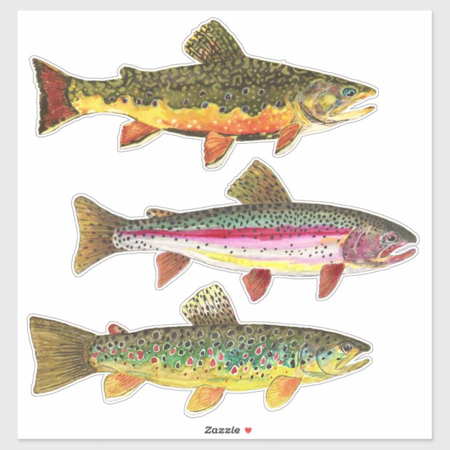 Beautiful Trout - Brook, Brown, Rainbow Fishing (Sheet)