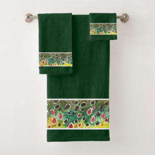 Beautiful Trout Fishing Angler's Bath Towel Set