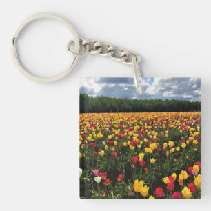 Beautiful Tulip Field, Oregon Key Ring