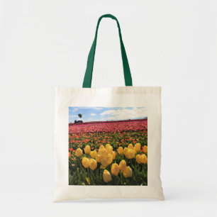 Beautiful Tulip Field with Hot Air Balloon, Oregon Tote Bag