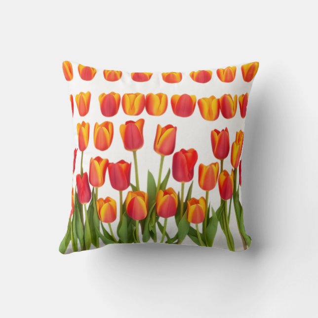 Beautiful Tulip Flower Pattern Cushion (Back)