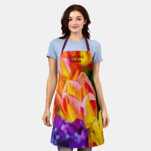 Beautiful Tulip Flowers Apron