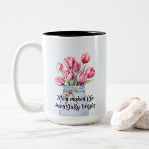 Beautiful Tulip For Mother's Day Two-Tone Coffee Mug