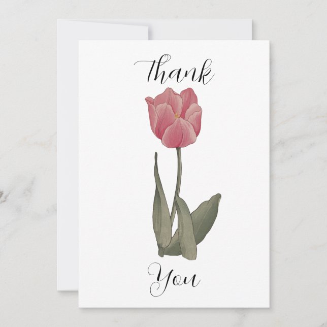  Beautiful Tulip Thank You Card (Front)