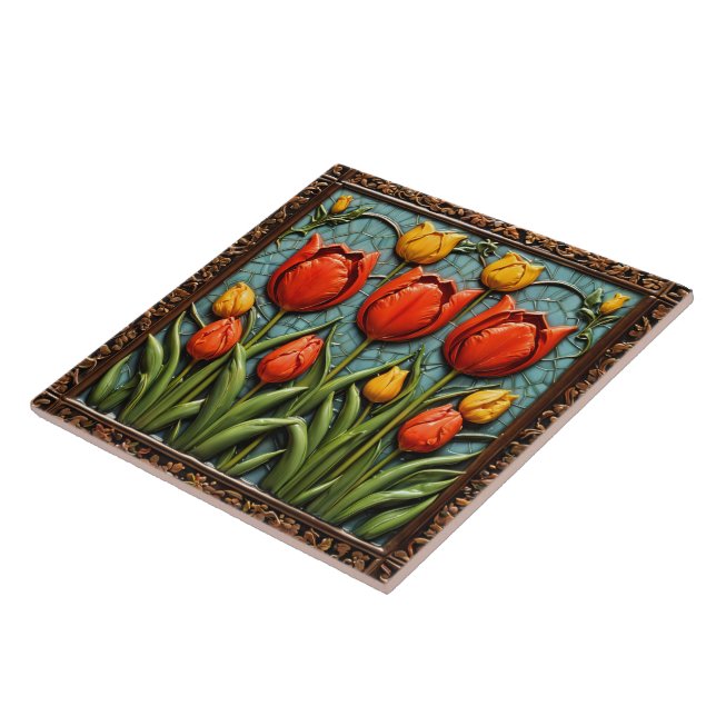 Beautiful Tulips Popular Collection Tile (Side)