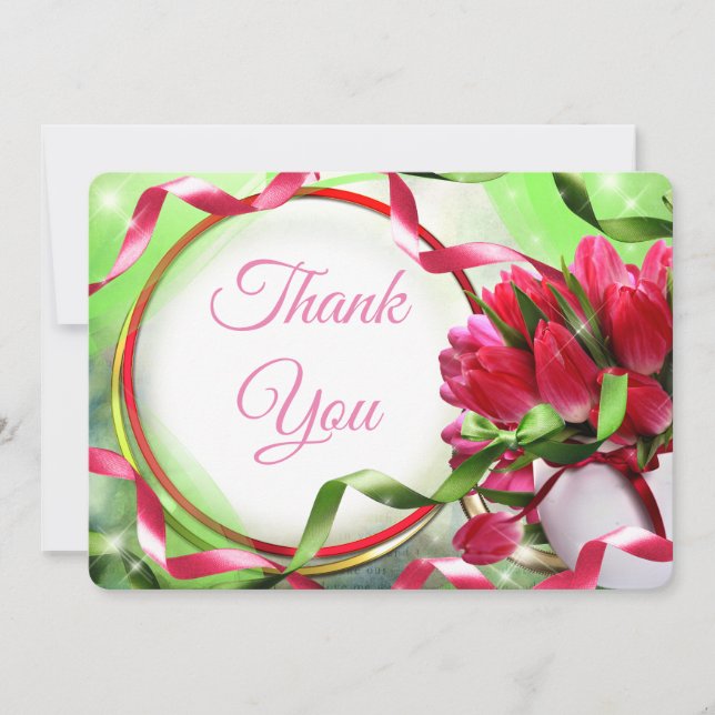 Beautiful tulips Thank You Card (Front)