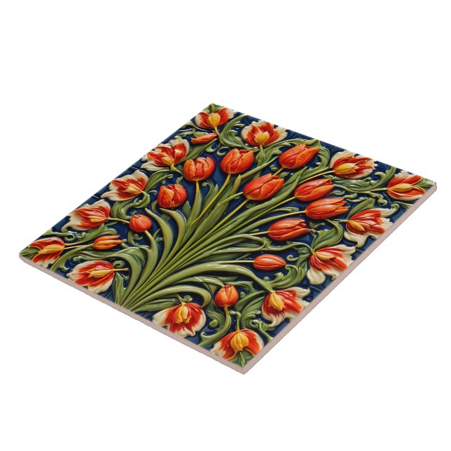 Beautiful Tulips Trendy Collection Tile (Side)