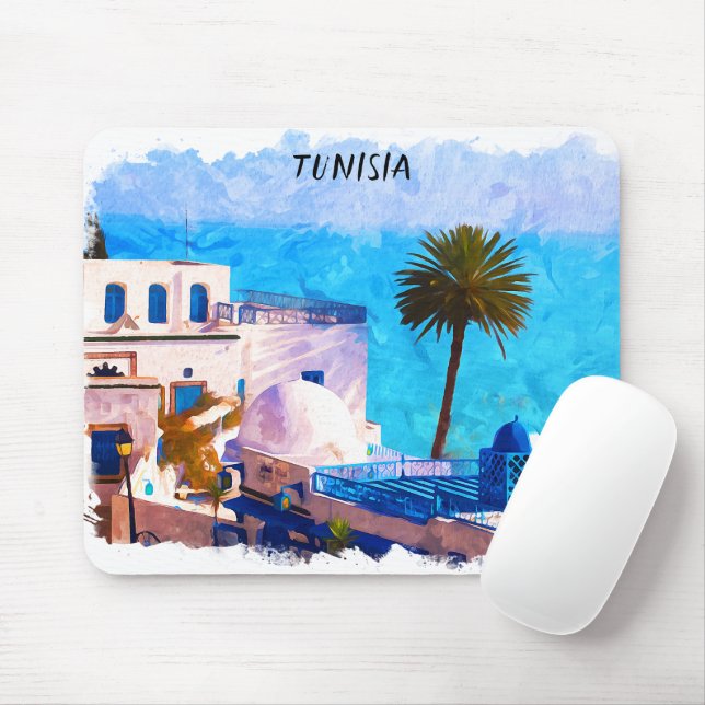 Beautiful Tunisia Panorama View Mouse Mat (With Mouse)