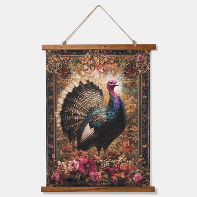 Beautiful Turkey Floral Design Hanging Tapestry (Front)