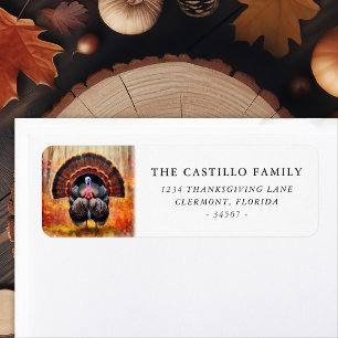 Beautiful Turkey in an Autumn Forest Thanksgiving