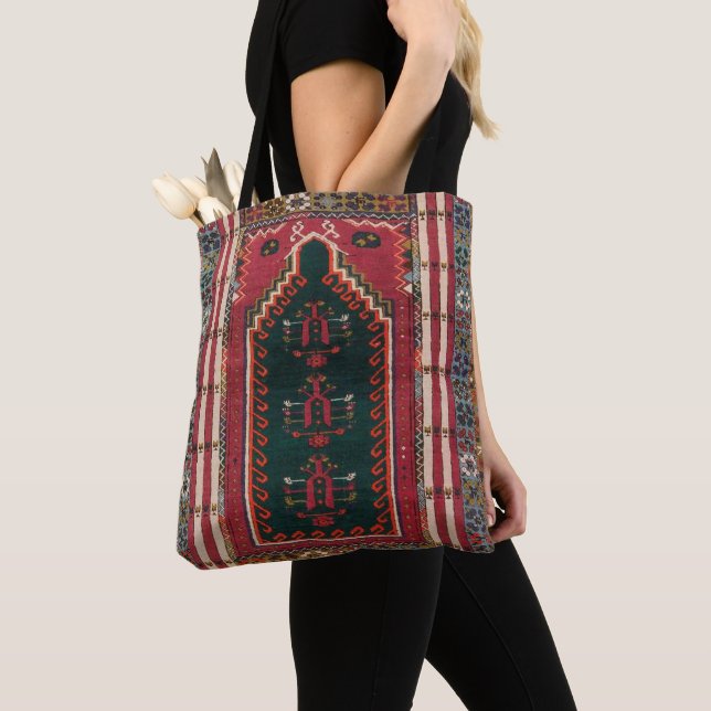 Beautiful Turkish antique rug  Tote Bag (Close Up)