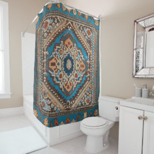 Beautiful Turkish Old Pattern Modern Collection Shower Curtain