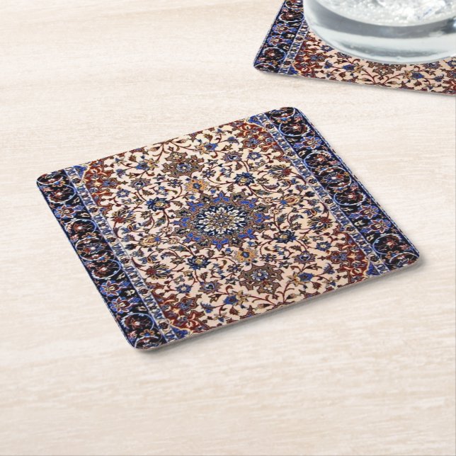 Beautiful Turkish traditional carpet     Square Paper Coaster (Angled)