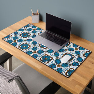 💙🤎 Beautiful turquoise and brown Azulejos, Desk Mat
