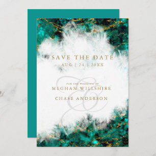 Beautiful Turquoise and Crystal Geode  Invitation