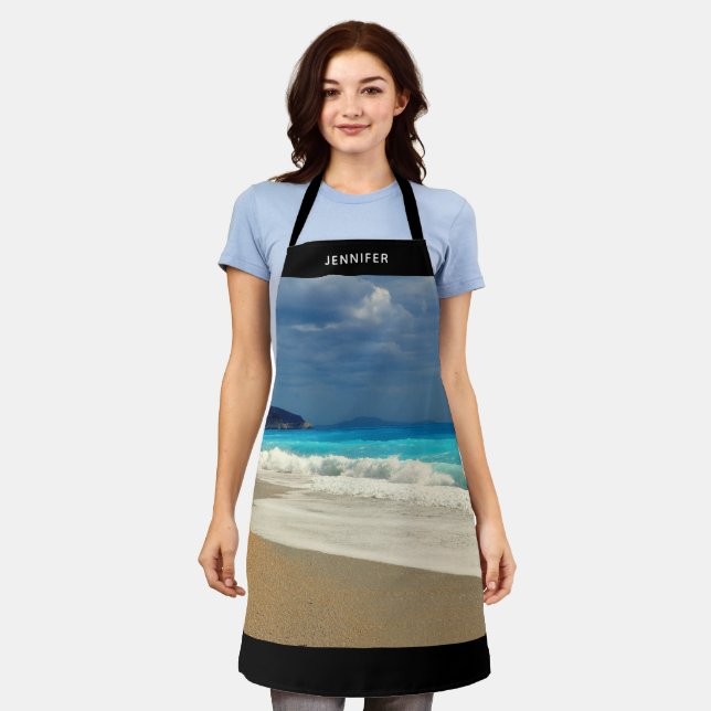 Beautiful Turquoise Blue Sea Tropical Photography Apron (Worn)