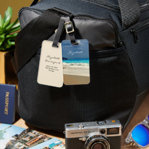 Beautiful Turquoise Blue Sea Tropical Photography Luggage Tag