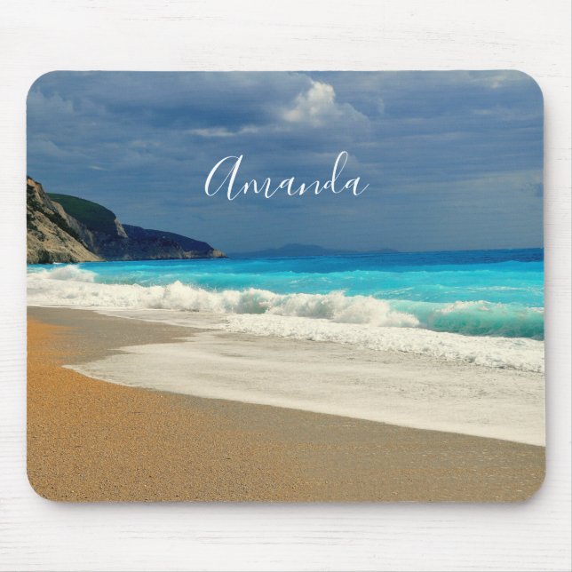 Beautiful Turquoise Blue Sea Tropical Photography Mouse Mat (Front)