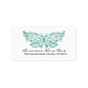 Beautiful Turquoise Butterfly Address Labels