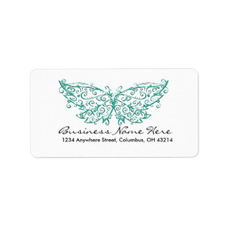 Beautiful Turquoise Butterfly Address Labels