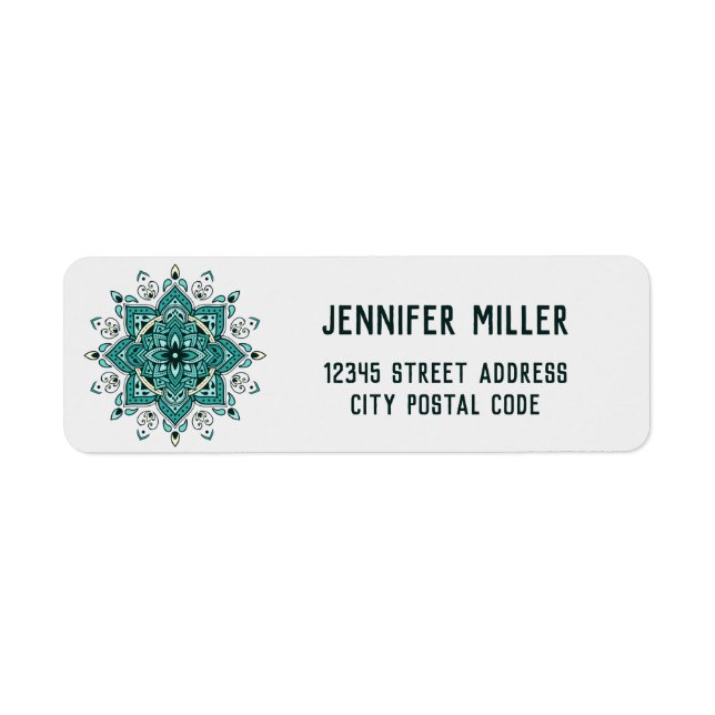 Beautiful turquoise mandala design (Front)
