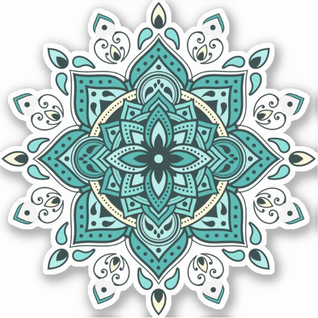 Beautiful turquoise mandala design (Front)