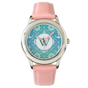 Beautiful Turquoise Nautical Monogram Watch