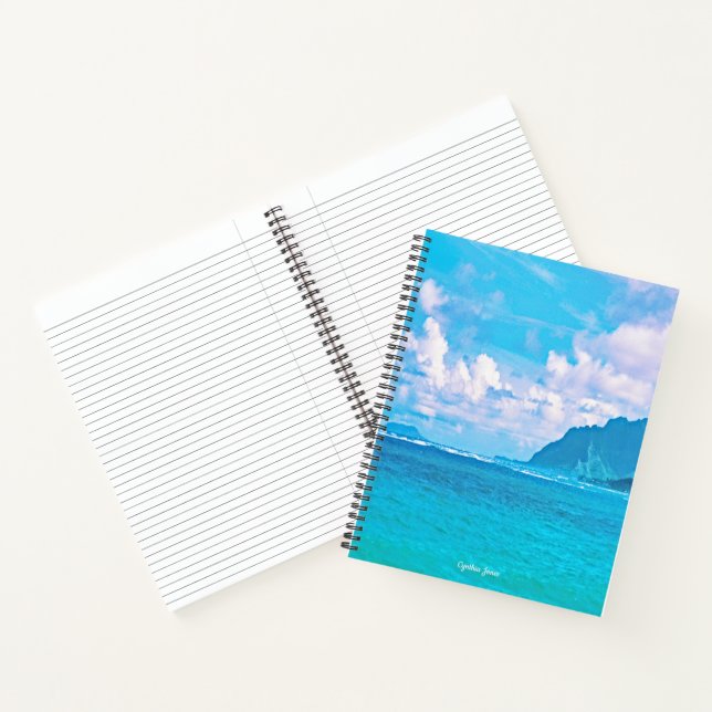 Beautiful Turquoise Ocean Waves  Notebook (Inside)