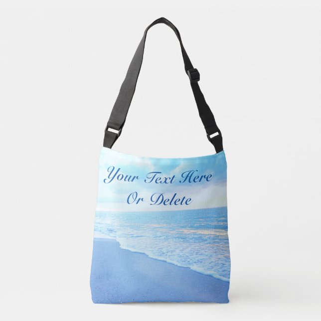 Beautiful Turquoise Personalised Beach Tote Bags (Front)