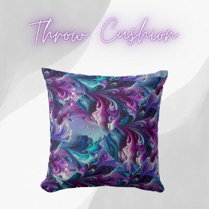 Beautiful Turquoise & Pink Abstract Pattern Cushion