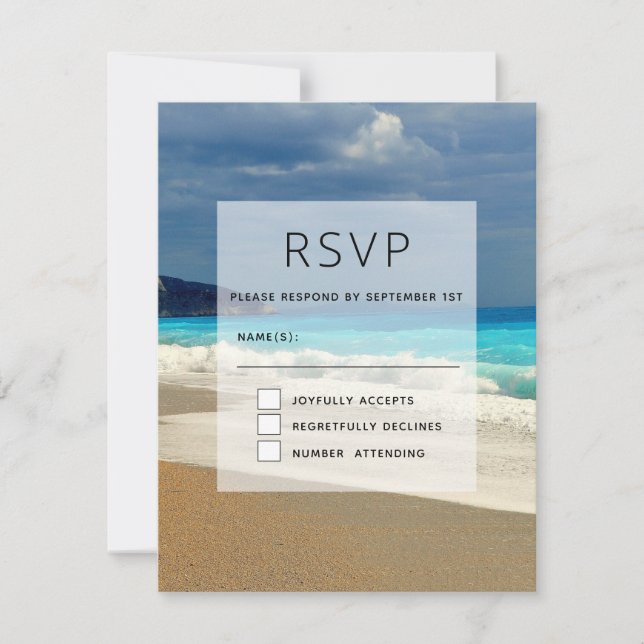Beautiful Turquoise Sea Tropical Photo RSVP Card (Front)