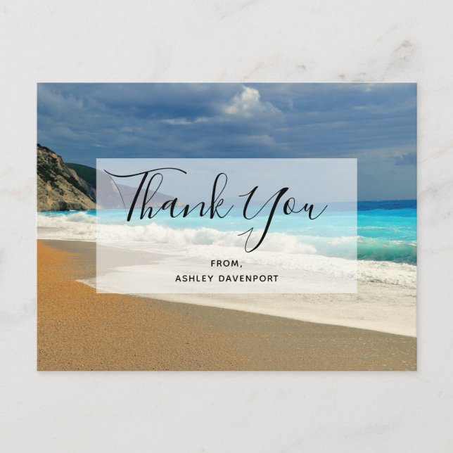 Beautiful Turquoise Sea Tropical Photo Thank You Postcard (Front)