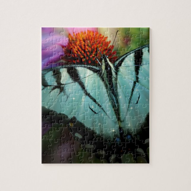Beautiful Turquoise Swallowtail Butterfly Jigsaw Puzzle (Vertical)