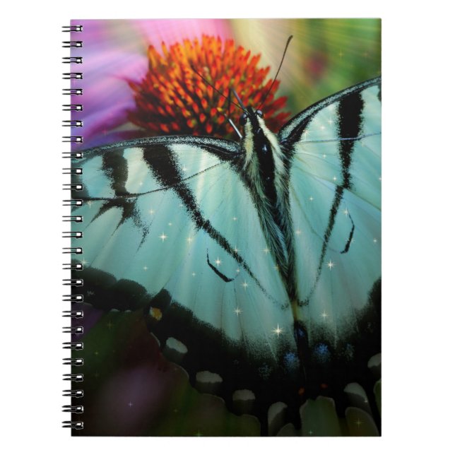 Beautiful Turquoise Swallowtail Butterfly Notebook (Front)