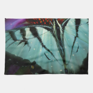 Beautiful Turquoise Swallowtail Butterfly Tea Towel