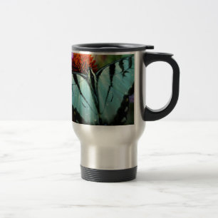 Beautiful Turquoise Swallowtail Butterfly Travel Mug