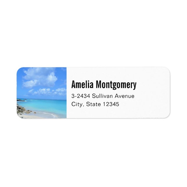 Beautiful Turquoise Tropical Beach - Address (Front)