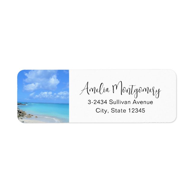 Beautiful Turquoise Tropical Beach - Address (Front)
