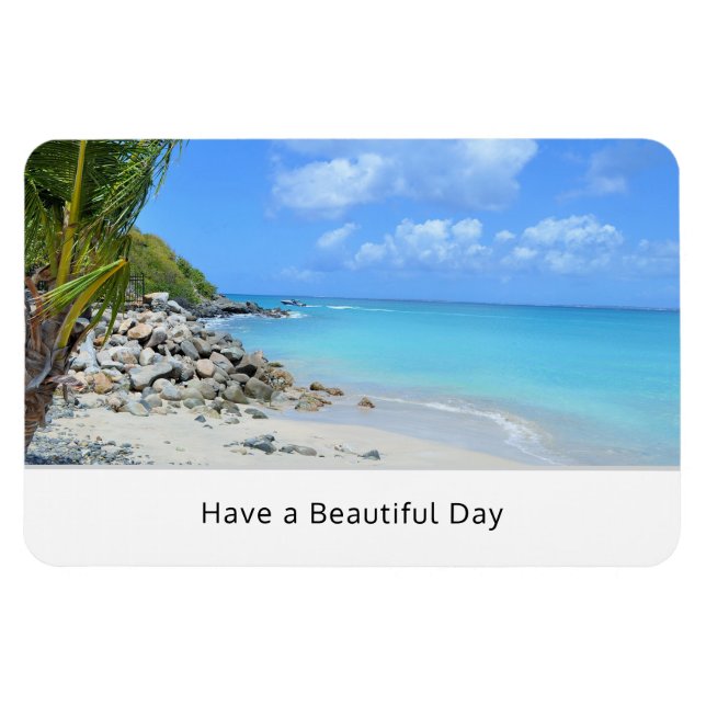 Beautiful Turquoise Tropical Beach Magnet (Horizontal)