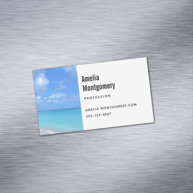 Beautiful Turquoise Tropical Beach Magnetic Business Card (In Situ)