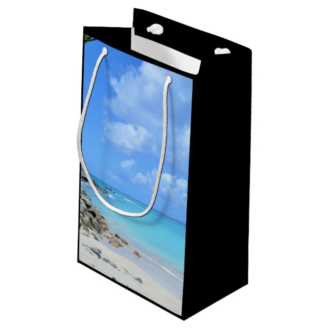 Beautiful Turquoise Tropical Beach Small Gift Bag (Back Angled)
