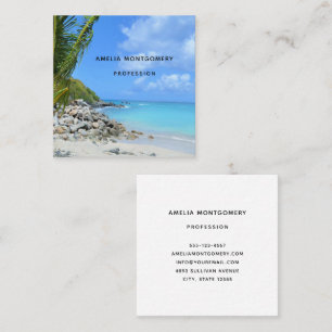 Beautiful Turquoise Tropical Beach Square Business Card