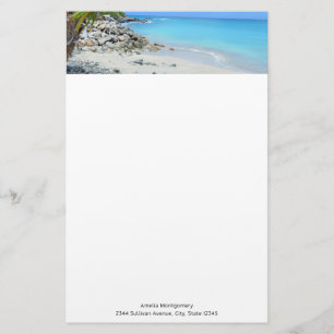 Beautiful Turquoise Tropical Beach Stationery