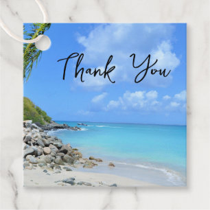 Beautiful Turquoise Tropical Beach Thank You Favour Tags