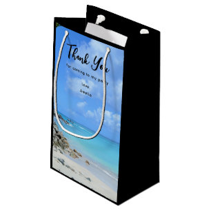 Beautiful Turquoise Tropical Beach Thank You Small Gift Bag